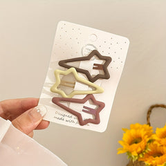 3pcs Female Hair Clip Frosted Snap Clip For Women Girls