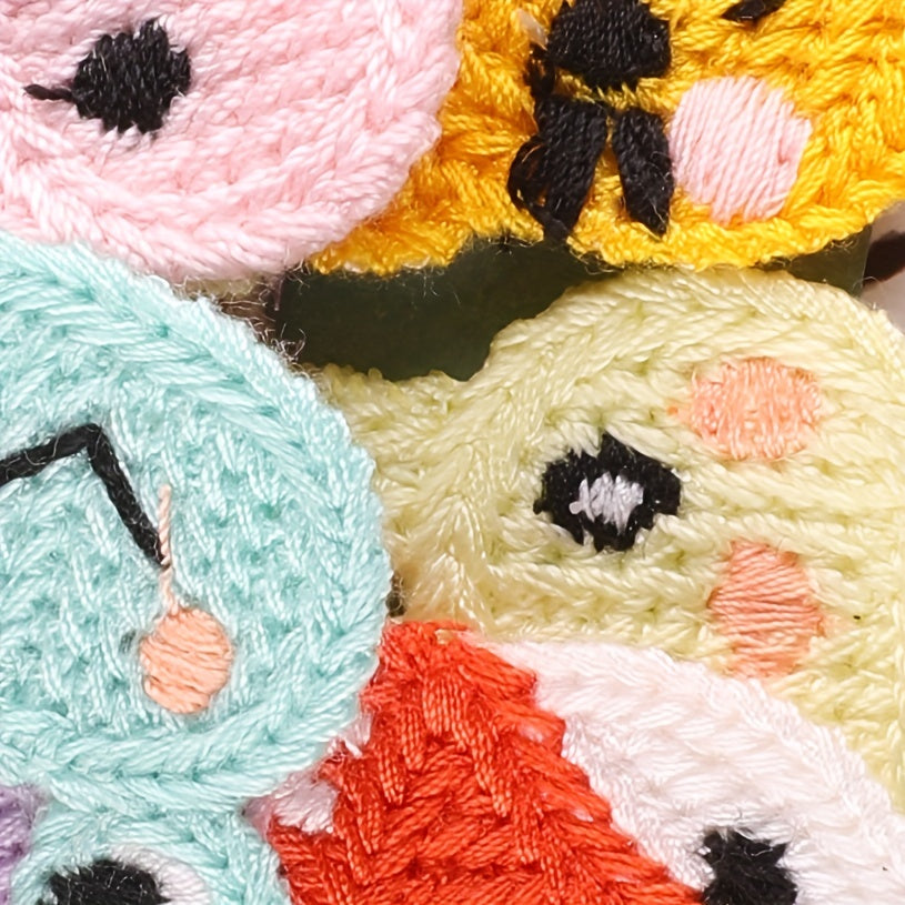 8pcs Plush Cartoon Animal Patches for Girls Clothing