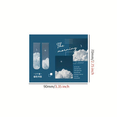 2pcs Magnetic Bookmark Scenery Clouds Literary Pattern Reading Tool