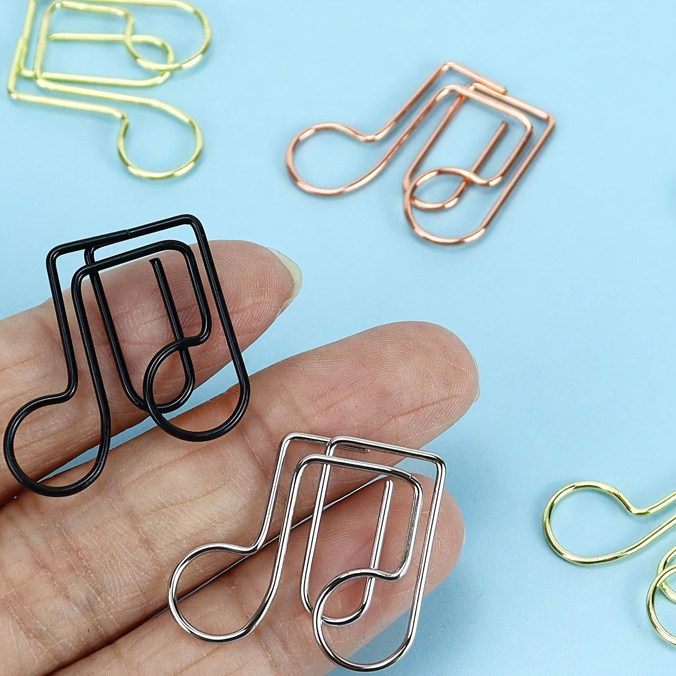 20pcs Eighth Note Shaped Paper Clips Clef Pins Office Supplies