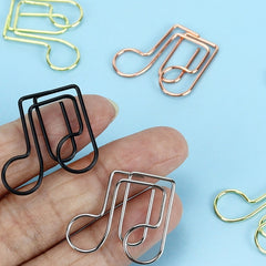 20pcs Eighth Note Shaped Paper Clips Clef Pins Office Supplies