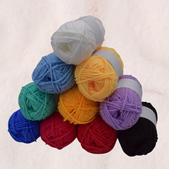 10pcs Solid Yarn In 10 Colors For Knitting Crocheting Weaving 25g