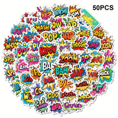 50pcs Colorful Explosion Stickers for DIY Projects Laptop Water Bottle Guitar