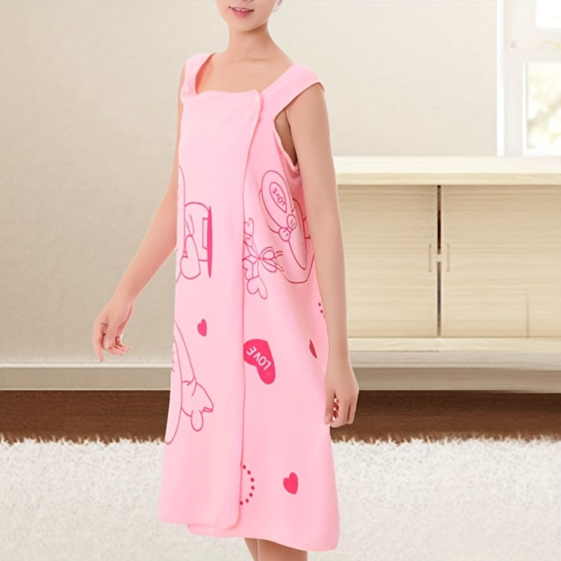 Rabbit Pattern Bath Skirt Quick Drying Microfiber Towel
