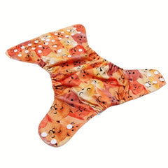Cat Print Adjustable Baby Cloth Diaper