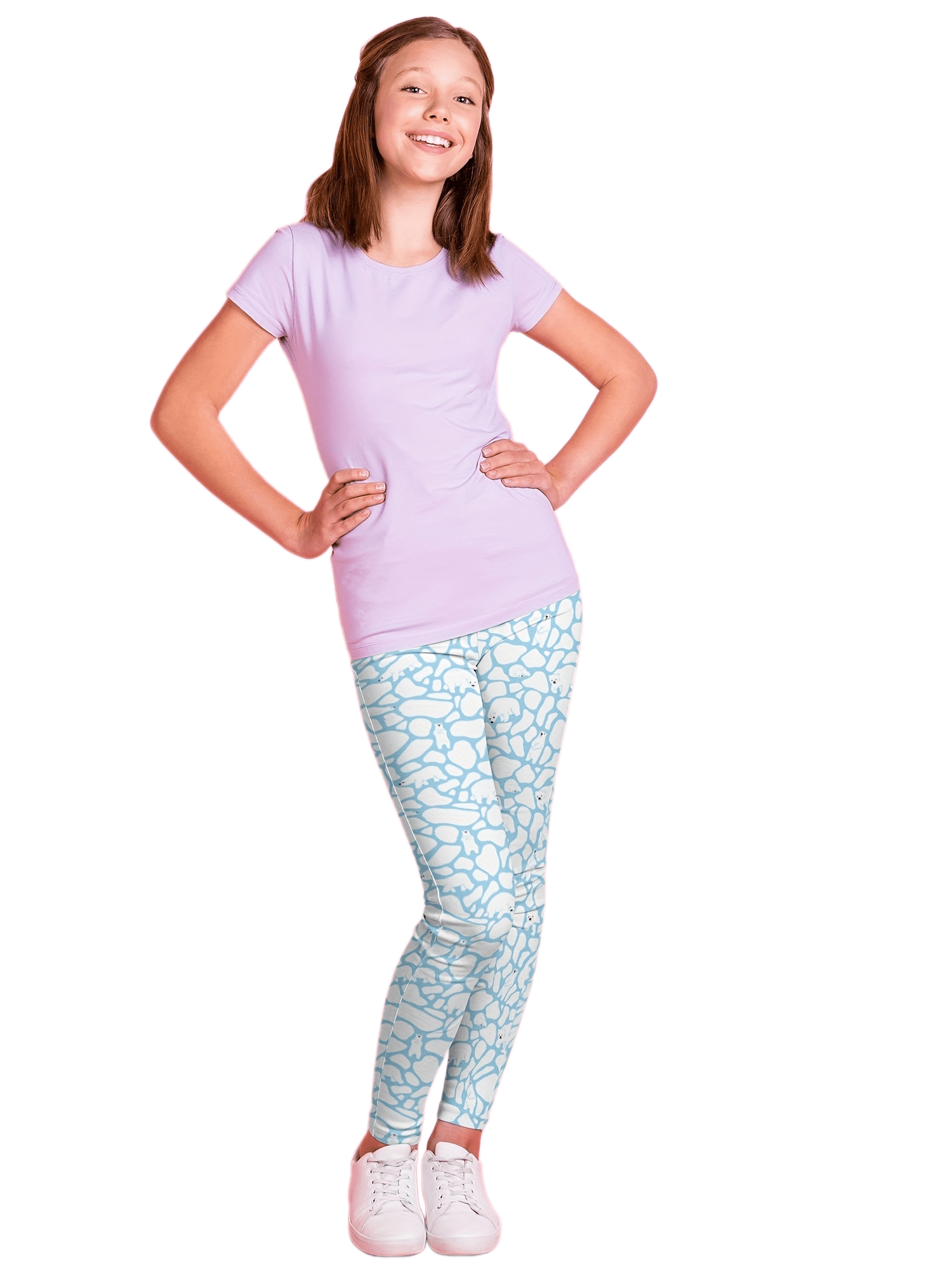 Dalmatian Print Girls Sports Leggings Elastic Tight Pants