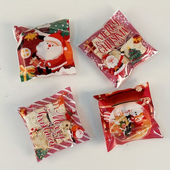 100pcs Christmas Baking Packaging Biscuit Bag Mooncake Biscuit Bag
