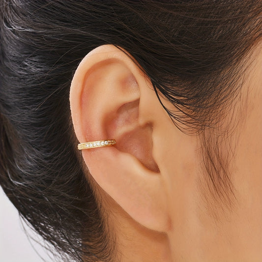 Zircon Ladies Golden Ear Cuff Girls Jewelry Copper Earrings