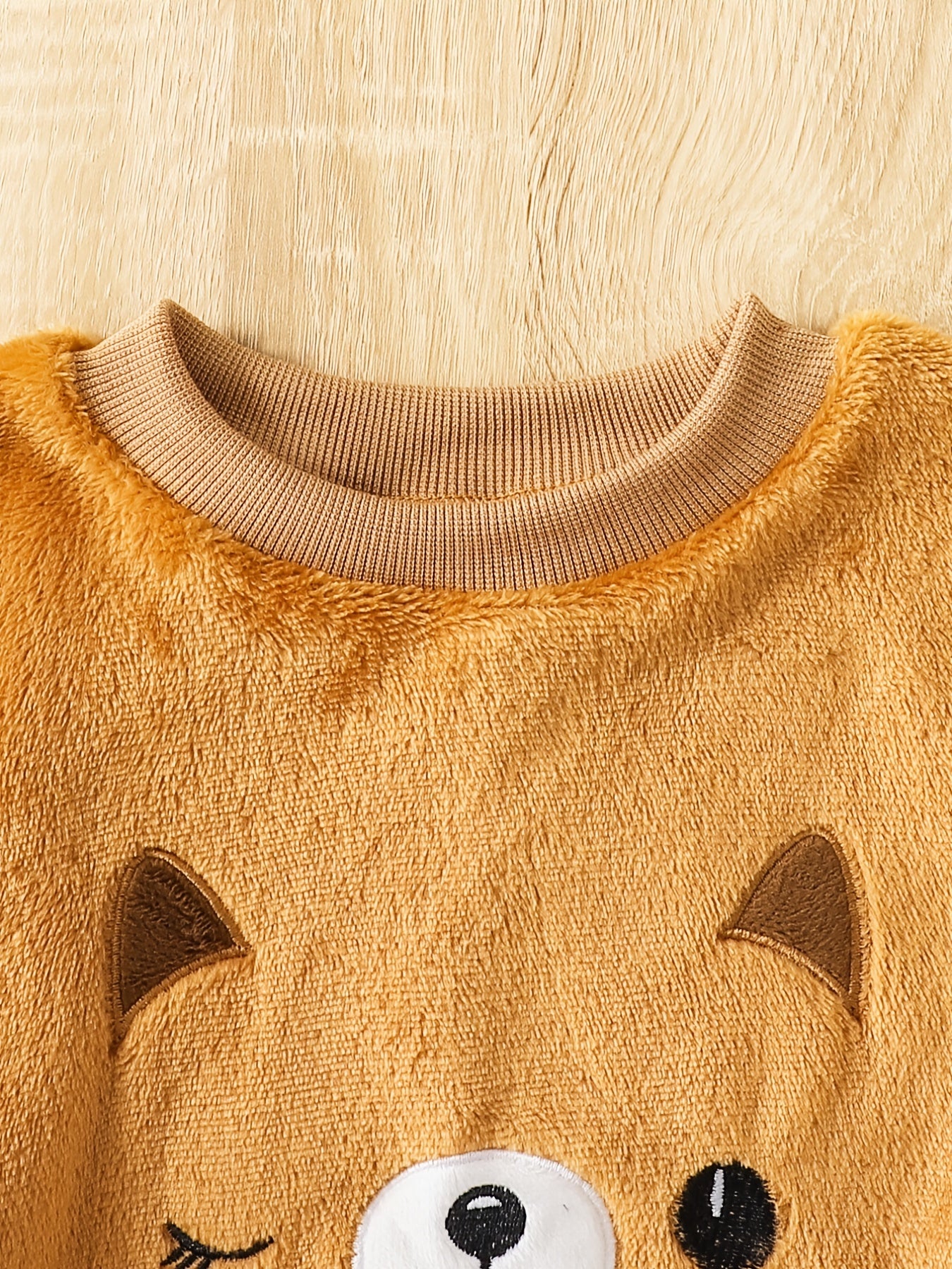 Cartoon Cat Long Sleeve Warm Fleece Pajama Set