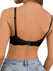 Lace T-Shirt Bra for Women Push Up Bow Tie Lingerie