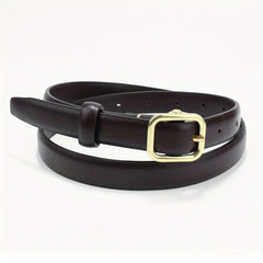 Square Pin Buckle PU Belt Solid Casual Belt Vintage Jeans Pants Belt