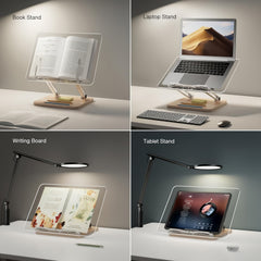 Adjustable Acrylic Bookshelf with Pen Slot - Foldable Stand