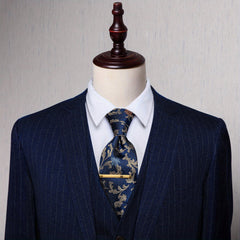 Paisley Silk Tie Set For Men Wedding Neck Tie Clips Men's Gift
