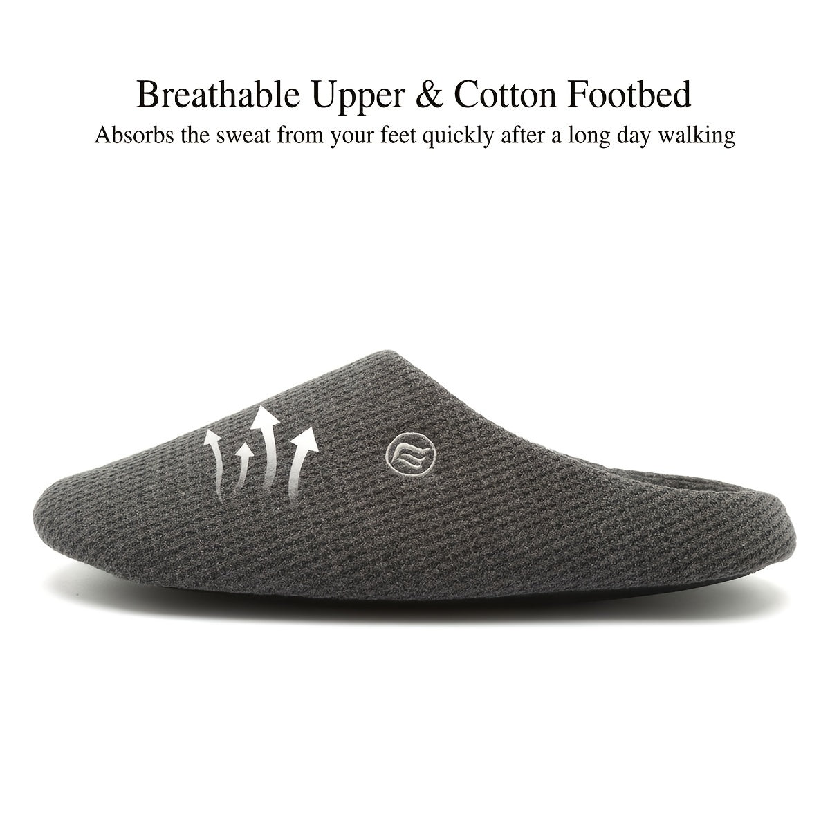 Memory Foam Cotton Lining House Shoes Closed Toe Non Slip Slippers