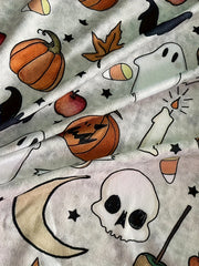 Women's Plus Pumpkin & Ghost Print Halloween Cardigan Long Sleeve