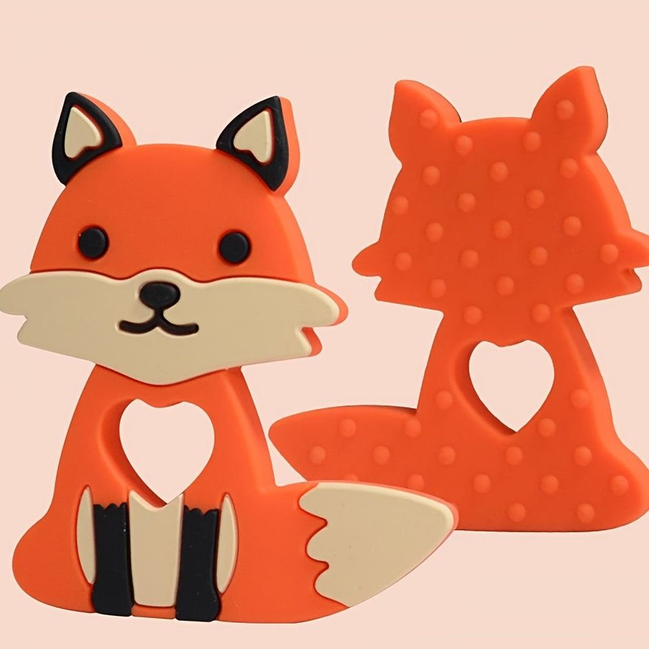 Baby Silicone Teether Fox Chewing Toy Training Molar Stick