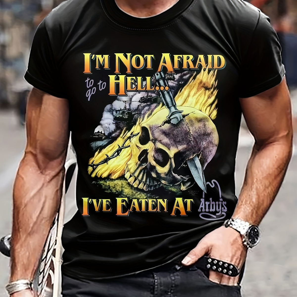 Skull Pattern Print Men's Short Sleeve T-shirt Graphic Tee Men's Summer Clothes