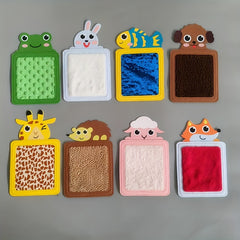 Kids' Animal Texture Recognition Plush Sensory Mats Set