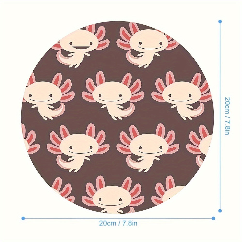 Cartoon Animal Mouse Pad Round Non-slip Rubber Mouse Mat for Office