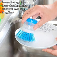 2pcs Dish Brush With Soap Dispenser Pot Washing Brush