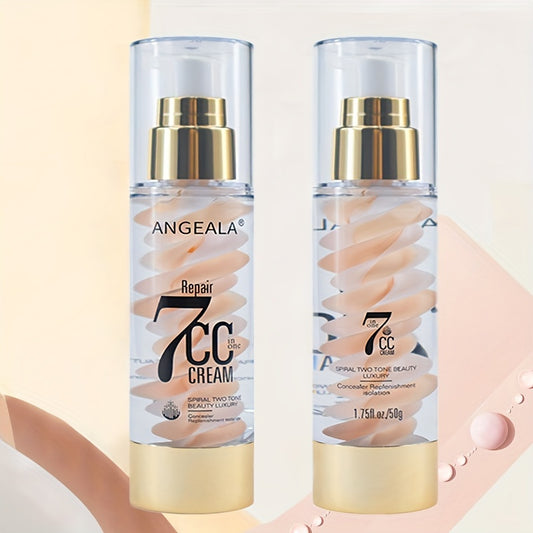 Two Tone Spiral Makeup Primer CC Cream Even Skin Tone Full Coverage Long Lasting