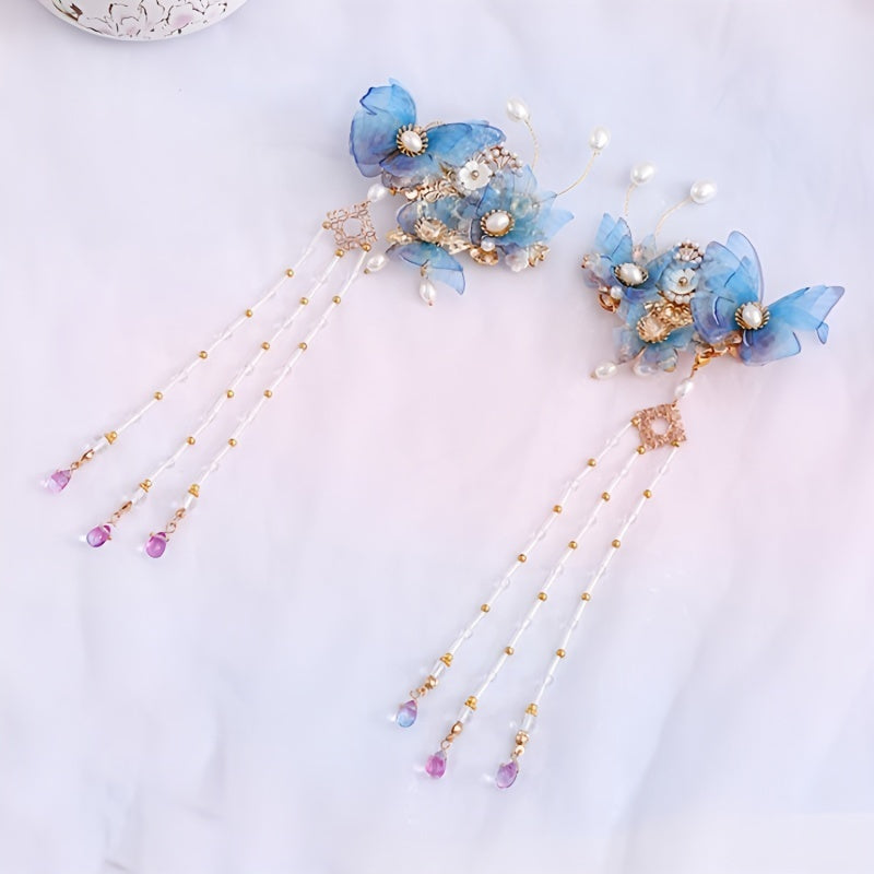 Butterfly Tassel Hanfu Headdress Wedding Accessories
