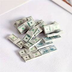 10pcs Mini 100 Bills Kids Toy Gift 1 12 Dollhouse Accessories
