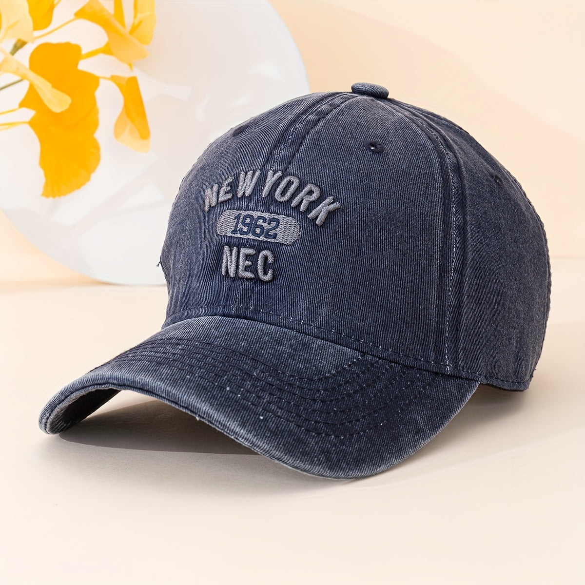 York 1962 Baseball Cap Vintage Embroidery Solid Sun Hat Unisex