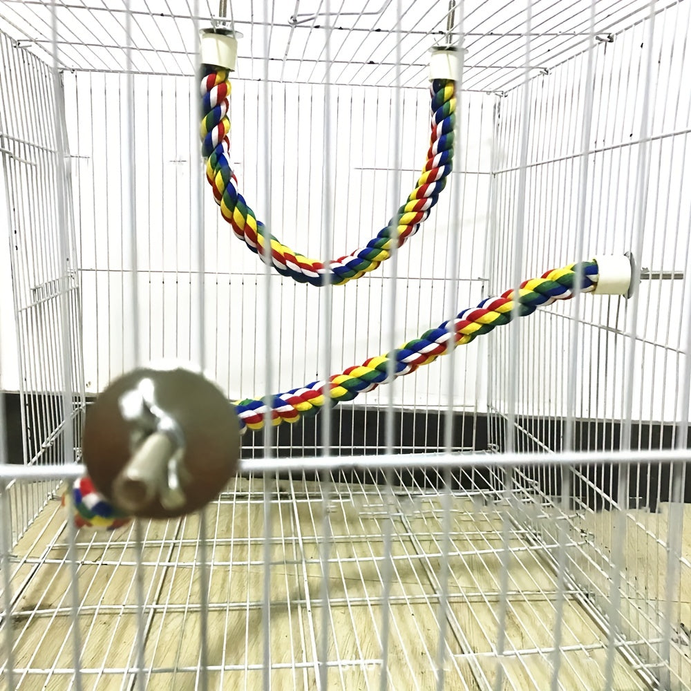 Bird Rope Perches Parrot Rope Stand Stick Bird Toy Climbing Swing Rope