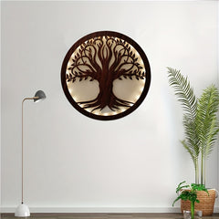 LED Tree Of Life Shape Lamp Retro Wooden Home Decoration