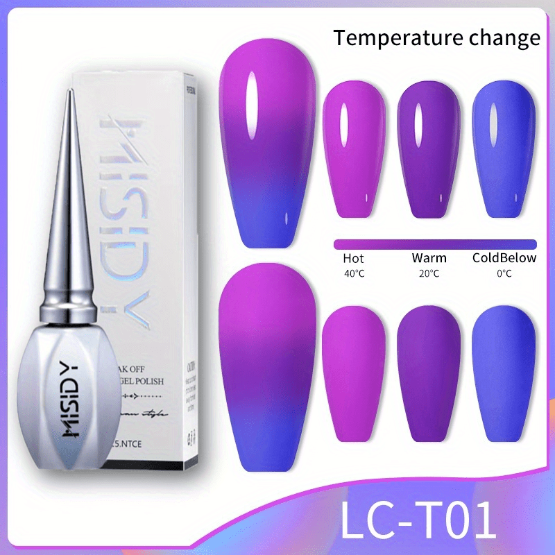 15ML Temperature Changing Gel Nail Polish Pink Red Glitter Nail Polish