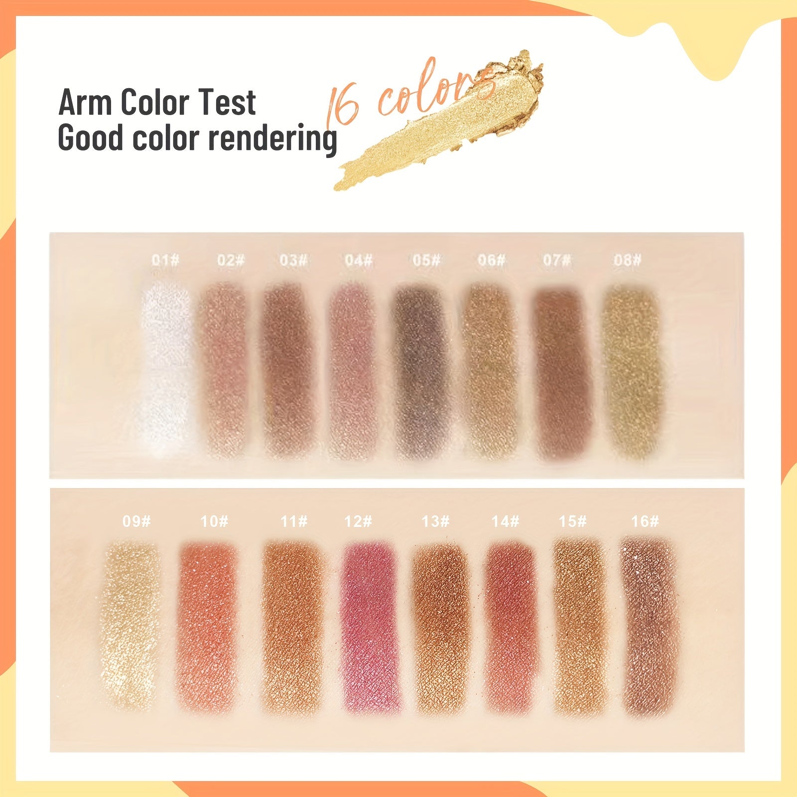 16 Colors Pearly Eyeshadow Clay Brown Golden Cheese Mud Shimmer Glitter