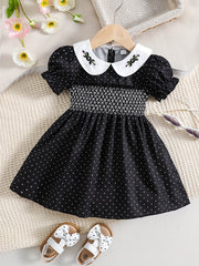 Polka Dot Puff Sleeve Dress for Girls