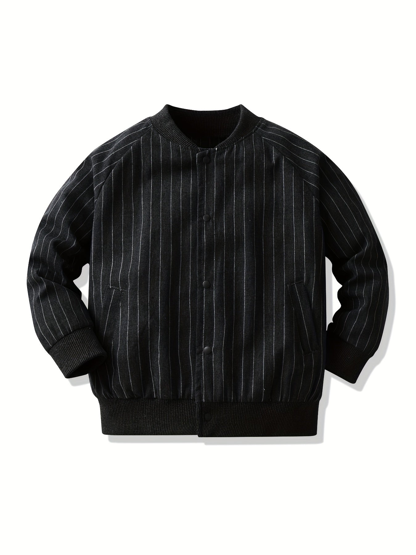 Boys Striped Zip Up Jacket Long Sleeve Non Stretch Kids Clothing