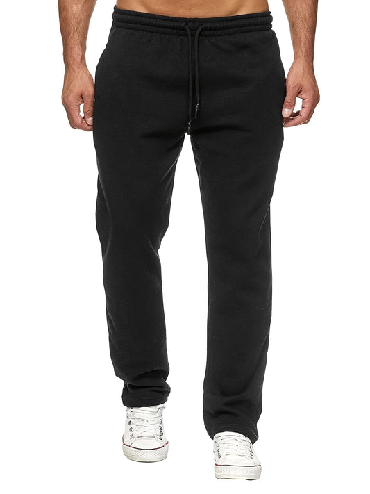Men's Solid Fleece Sweatpants with Stretch