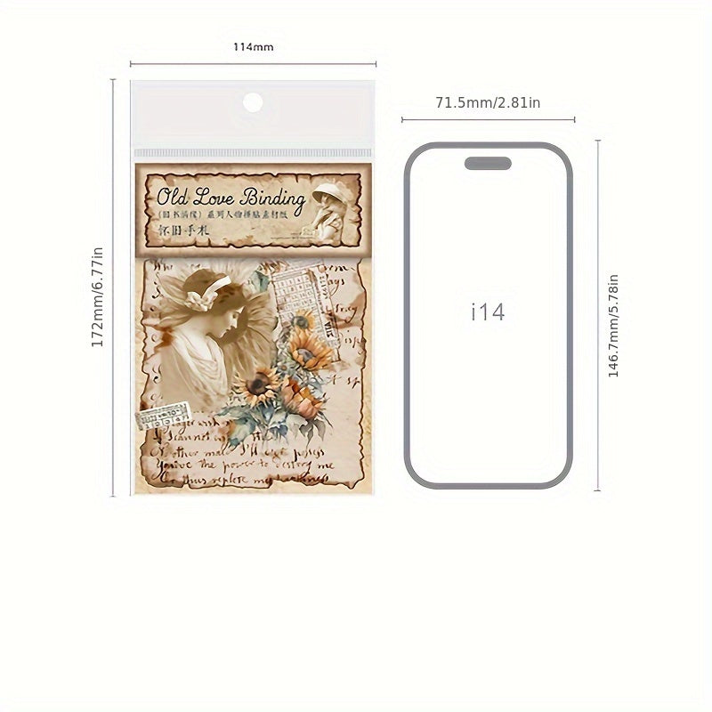 30 Sheets Old Book Love Series Character Collage Journal Material