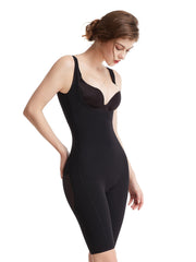 Mesh Stitching Body Shaper Open Bust Slimming Tank Bodysuit