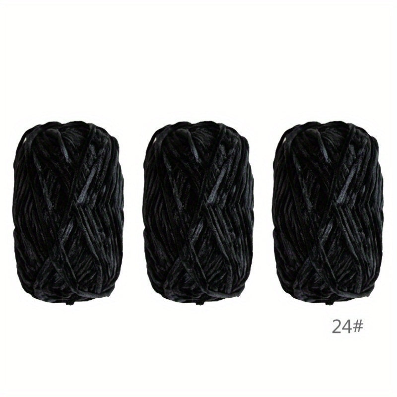 3pcs Soft Chenille Yarn for Knitting Crochet DIY Craft