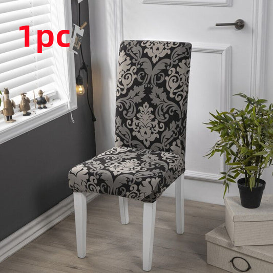 Printed Stretch Chair Cover Set for Dining Room, Removable and Washable