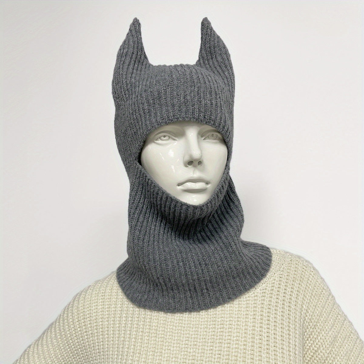 Unisex Rabbit Ear Hat Knitted Woolen Hat 3D Animal