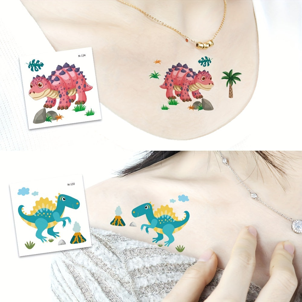 20pcs Dinosaur Temporary Tattoos for Birthday Parties & Halloween Decor