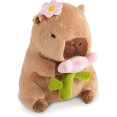 Capybara Plush Toy Stuffed Animal Flower Cozy