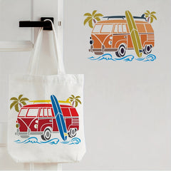 Reusable Surf Car Stencils Palm Trees Wave Painting Stencils