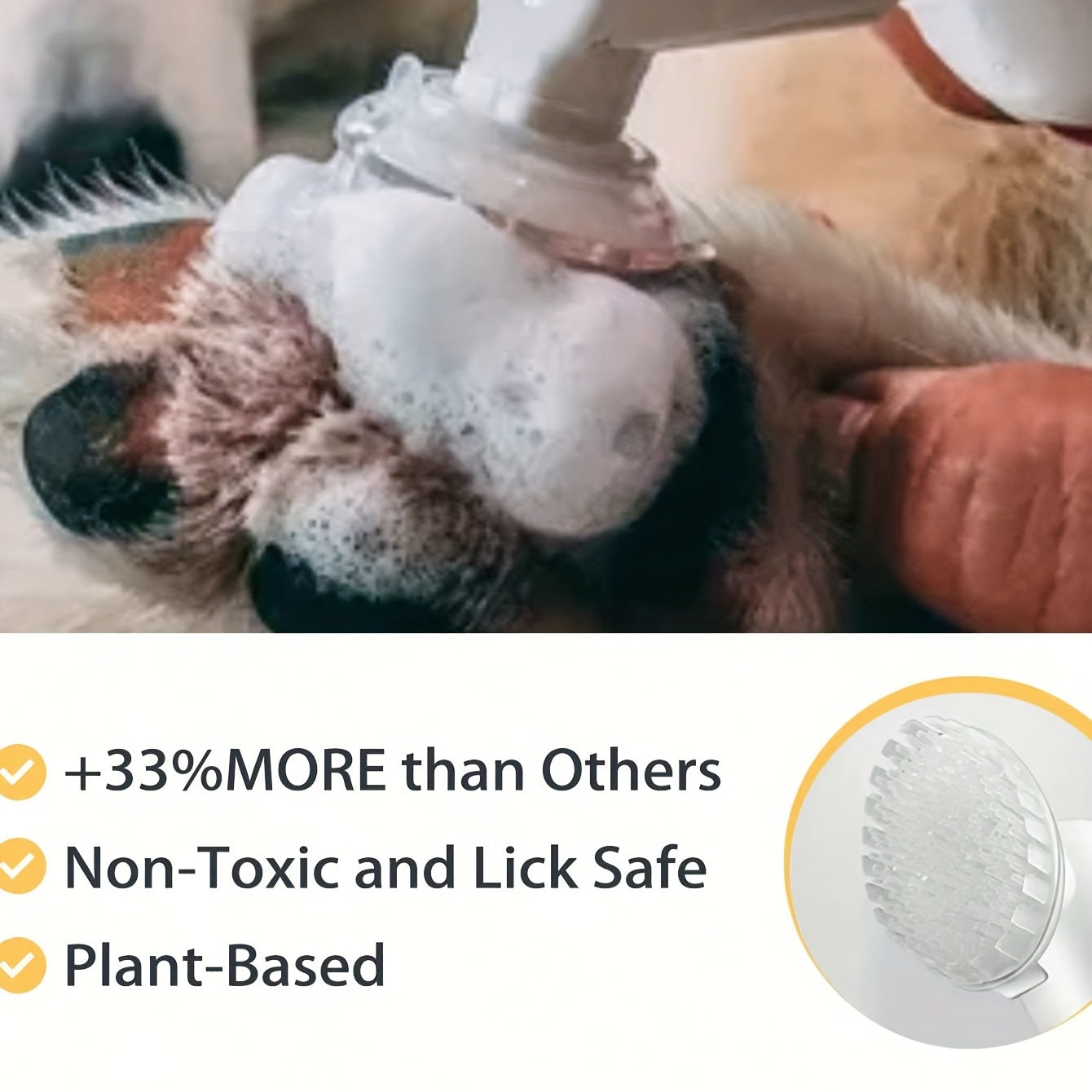 Dog Paw Cleaner Foam 100ml with Silicone Brush