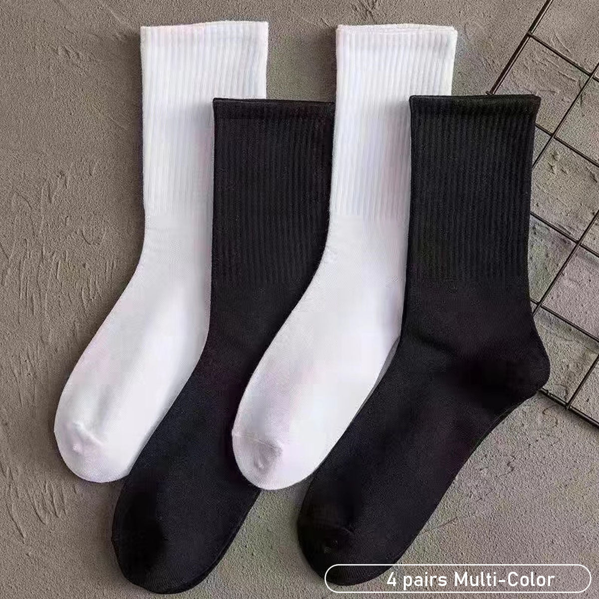4 Pairs Classic Socks Casual & Comfy Solid Women's Stockings