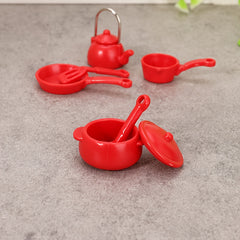 6pcs Mini Kitchen Utensils Boiling Pot Pan Spoon for Dollhouse Kitch