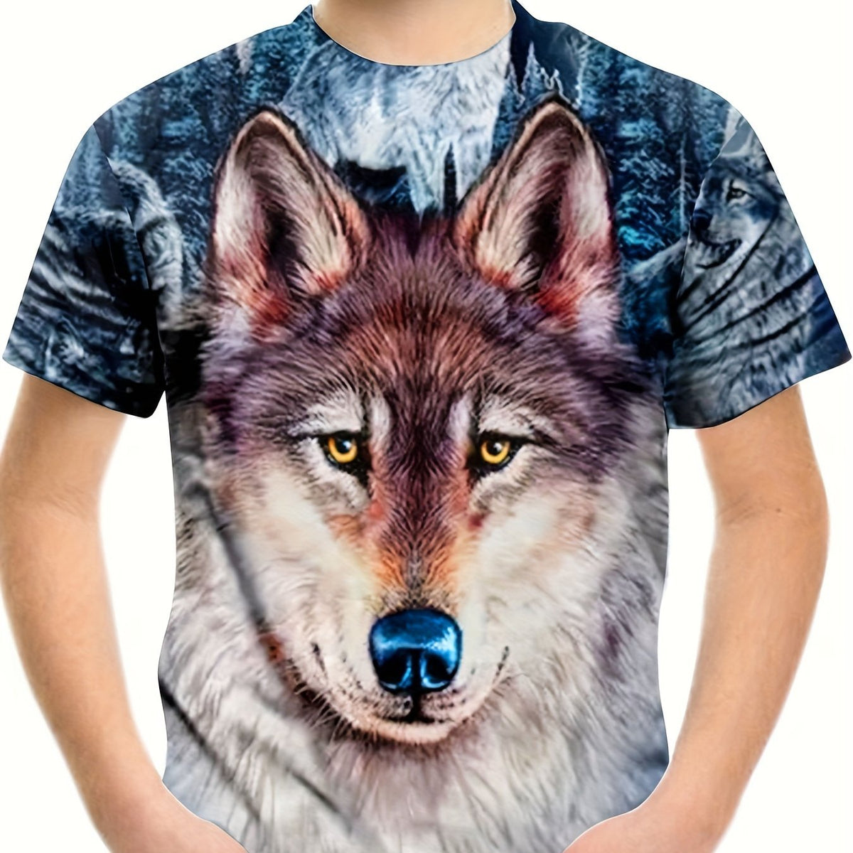 Kids Wolf Graphic Tees Stylish Casual T-shirt