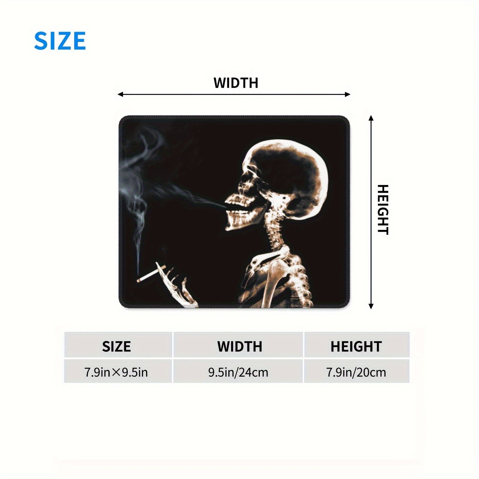Skull Smoking Pattern Mouse Pad - Office Home Gaming Accessory