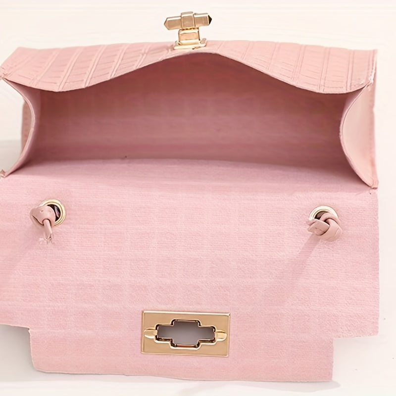 Mini Scarf Handle 3D Plaid Satchel Crossbody Handbag