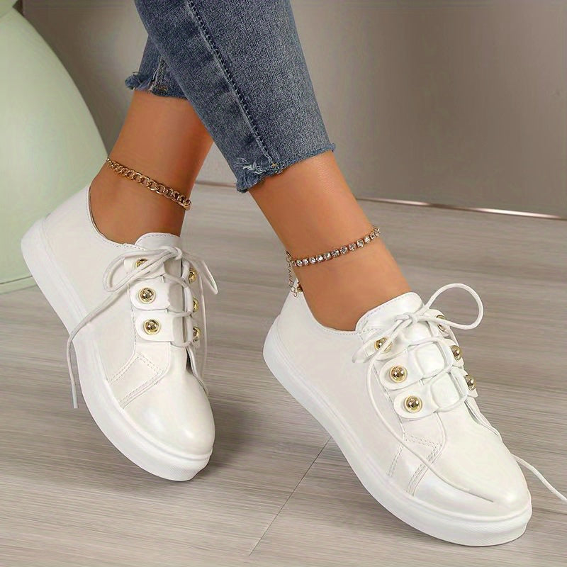 Women's Lightweight Platform Sneakers Low Top Casual Shoes